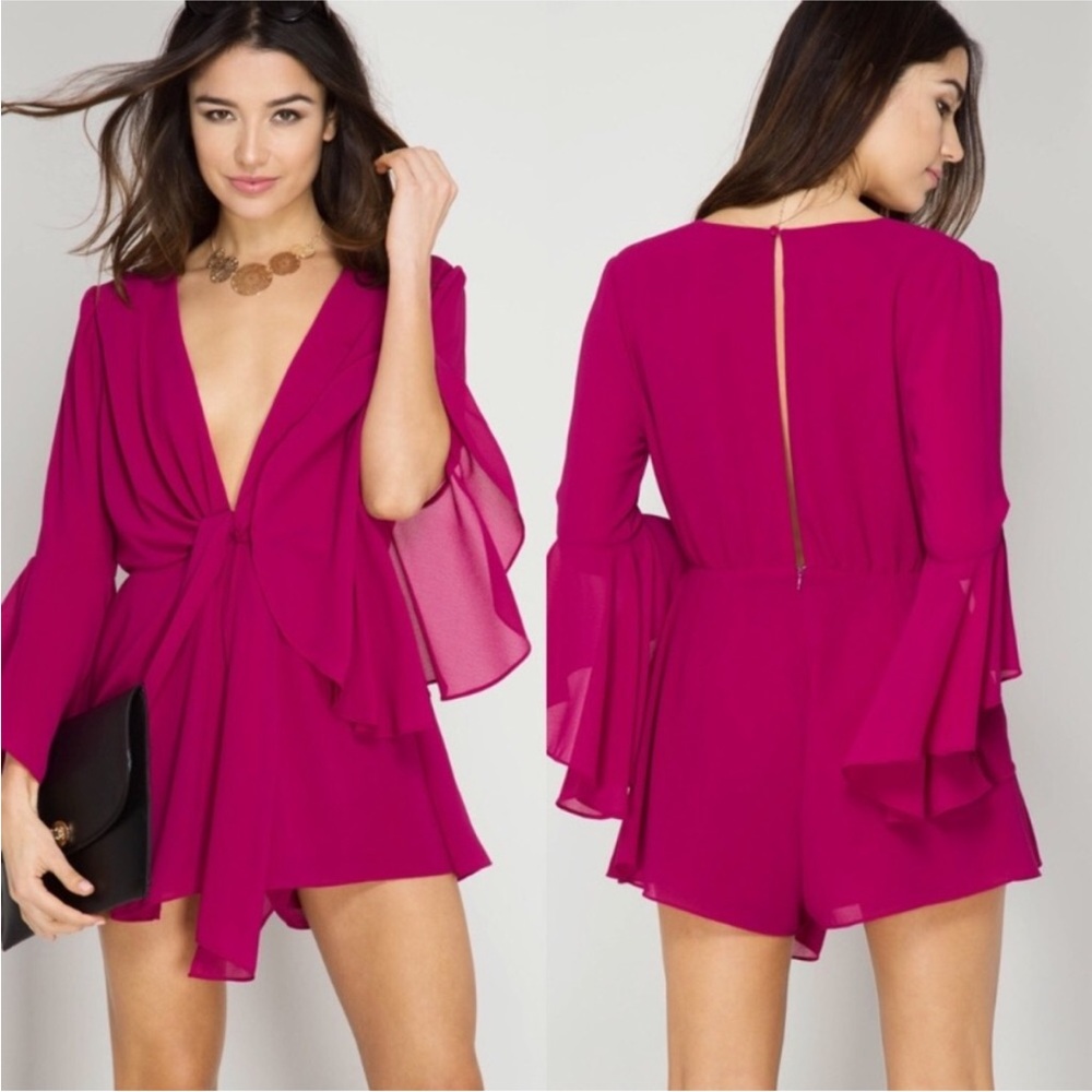Fashion Nova Salma Chiffon Romper Size Medium